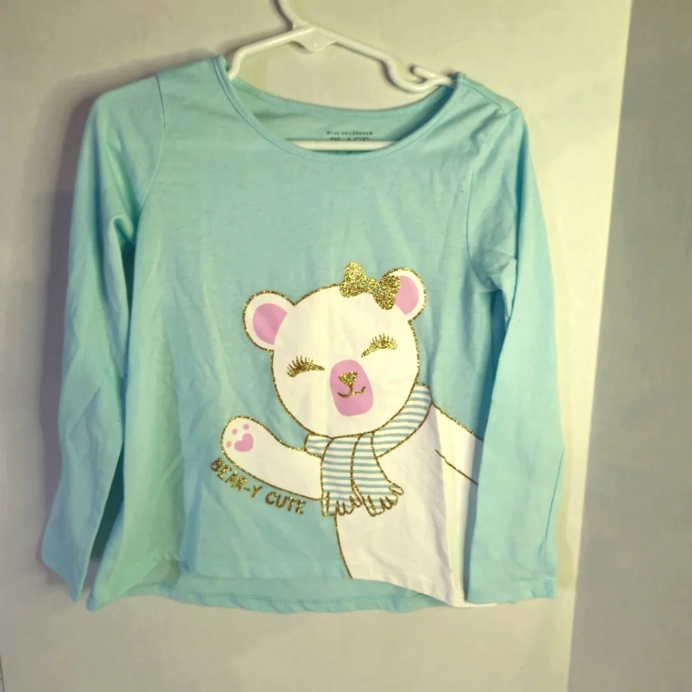 THE CHILDREN'S PLACE‎ GIRLS BEAR GRAPHIC SHIRT SIZE 4T NWOT